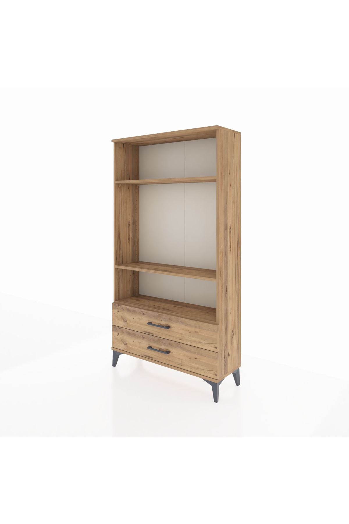 Arges Dolap 3 Raflı 2 Çekmeceli 88x30x163 Çam-Çam