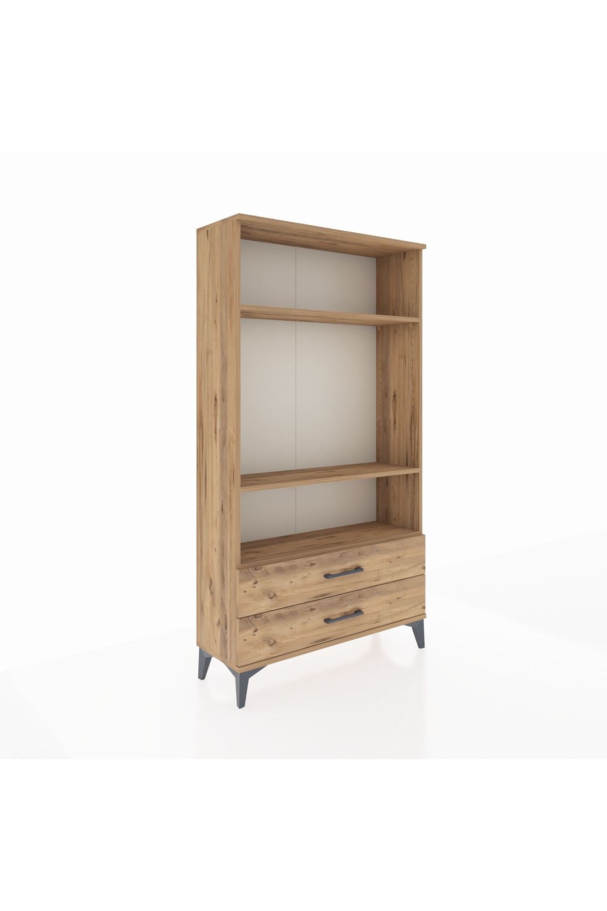 Arges Dolap 3 Raflı 2 Çekmeceli 88x30x163 Çam-Çam