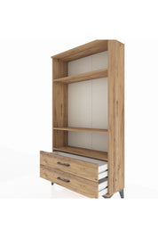 Arges Dolap 3 Raflı 2 Çekmeceli 88x30x163 Çam-Çam