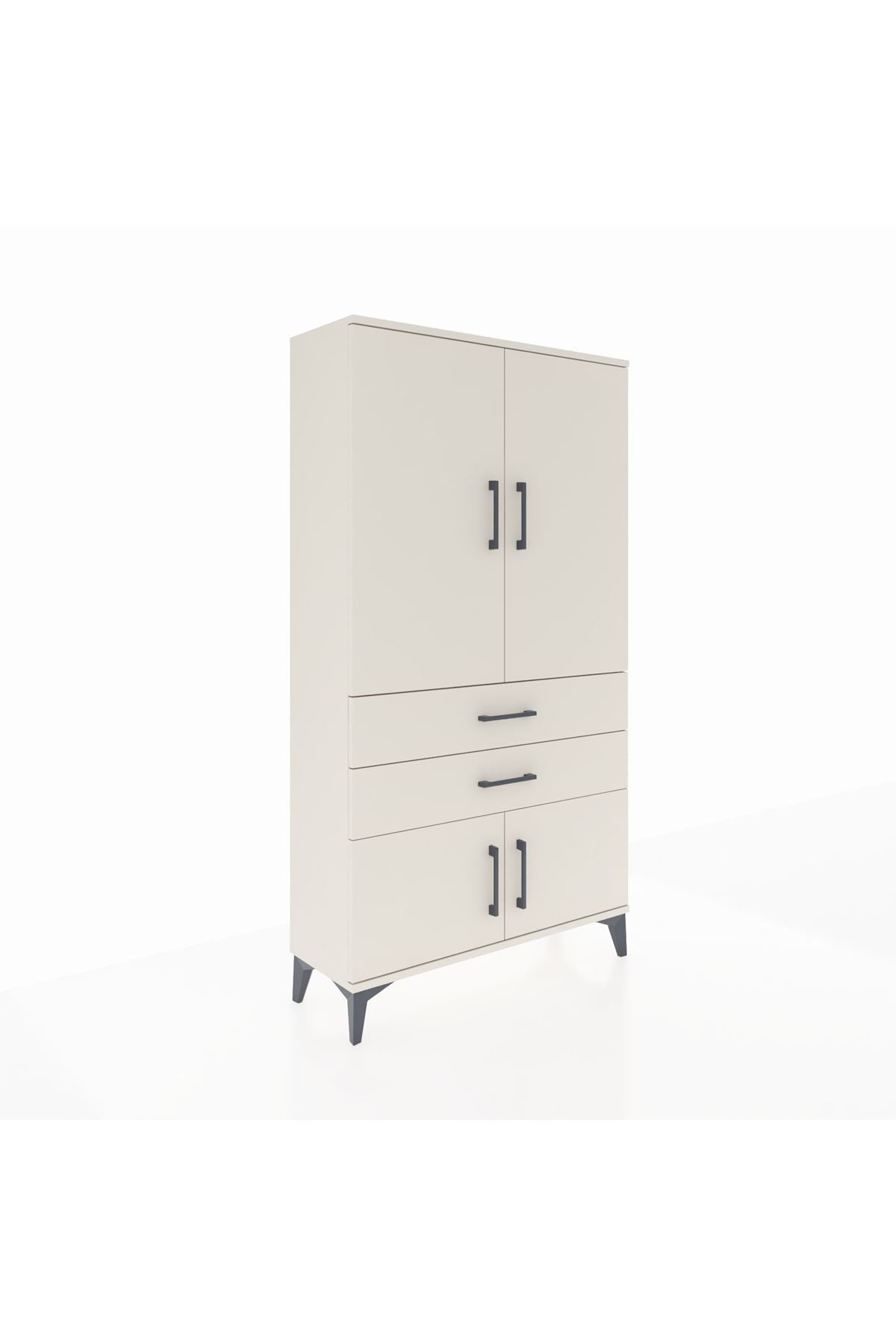 Arges Dolap 3 Raflı 2 Çekmeceli 4 Kapaklı 88x30x163 Aytaşı-Aytaşı