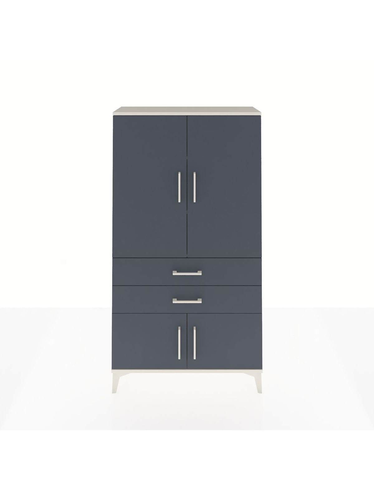 Arges Dolap 3 Raflı 2 Çekmeceli 4 Kapaklı 88x30x163 Aytaşı-Antrasit