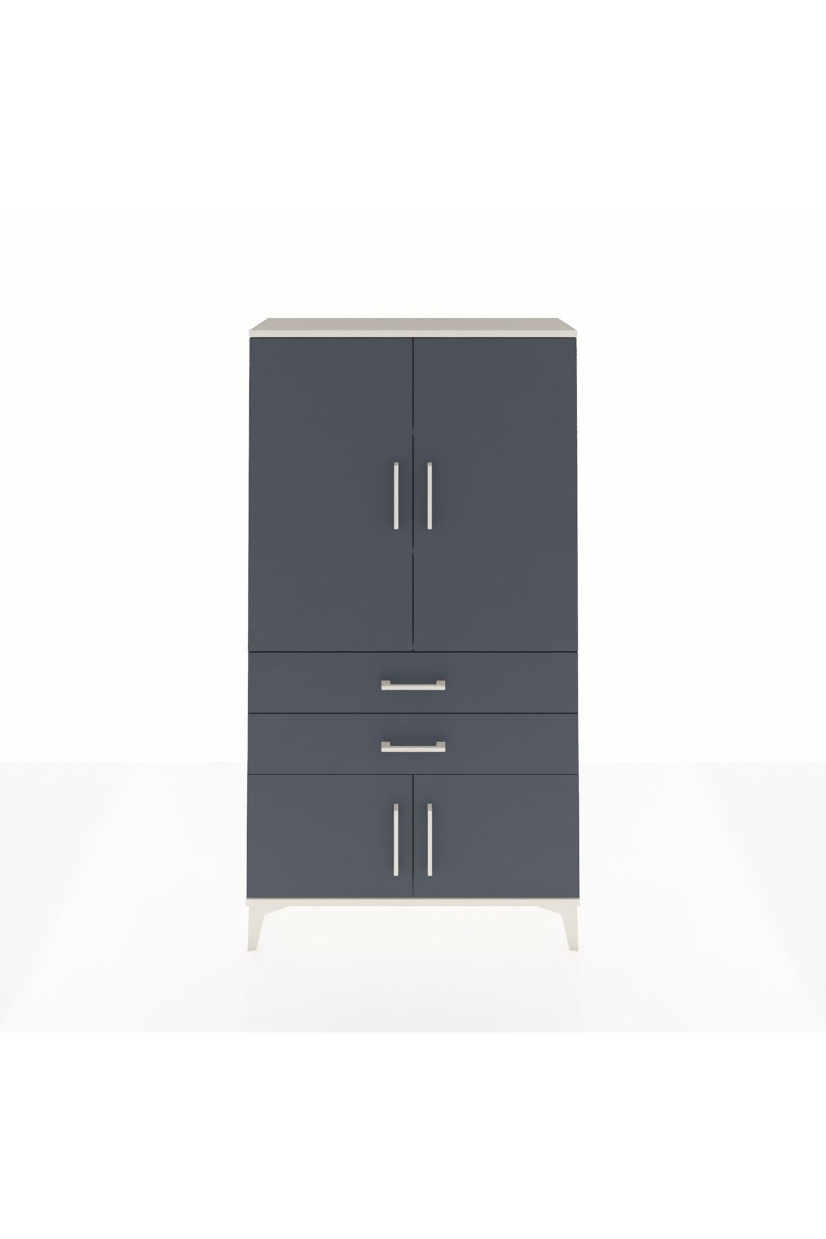 Arges Dolap 3 Raflı 2 Çekmeceli 4 Kapaklı 88x30x163 Aytaşı-Antrasit