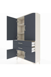 Arges Dolap 3 Raflı 2 Çekmeceli 4 Kapaklı 88x30x163 Aytaşı-Antrasit