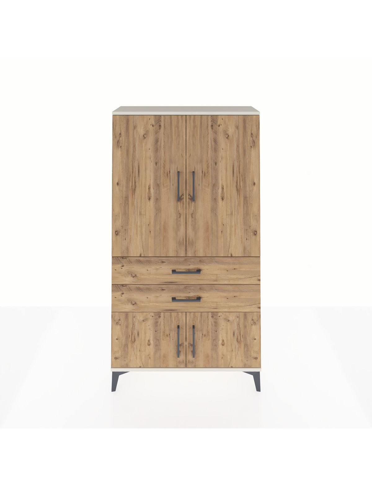 Arges Dolap 3 Raflı 2 Çekmeceli 4 Kapaklı 88x30x163 Aytaşı-Çam