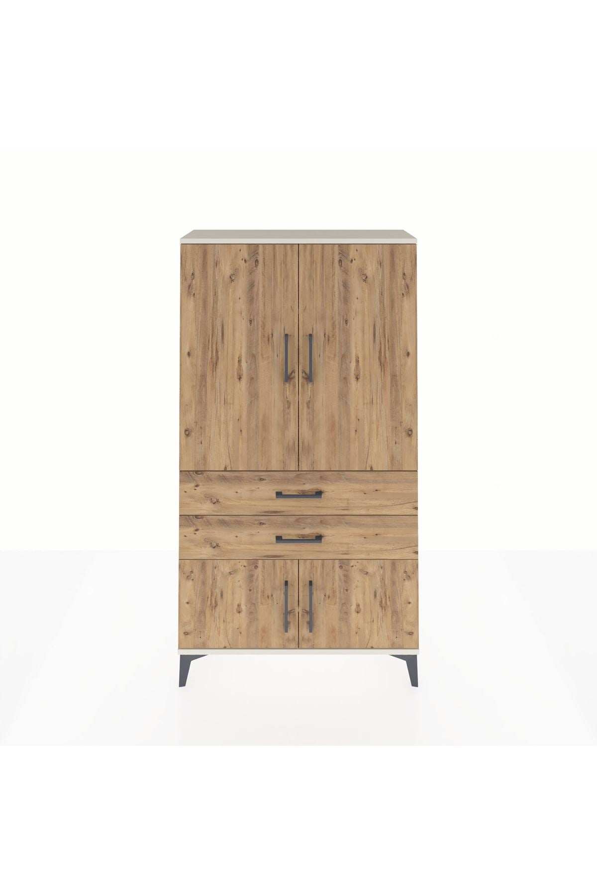 Arges Dolap 3 Raflı 2 Çekmeceli 4 Kapaklı 88x30x163 Aytaşı-Çam