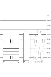 Arges Dolap 3 Raflı 2 Çekmeceli 4 Kapaklı 88x30x163 Aytaşı-Çam
