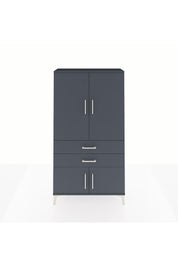 Arges Dolap 3 Raflı 2 Çekmeceli 4 Kapaklı 88x30x163 Antrasit-Antrasit