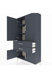 Arges Dolap 3 Raflı 2 Çekmeceli 4 Kapaklı 88x30x163 Antrasit-Antrasit