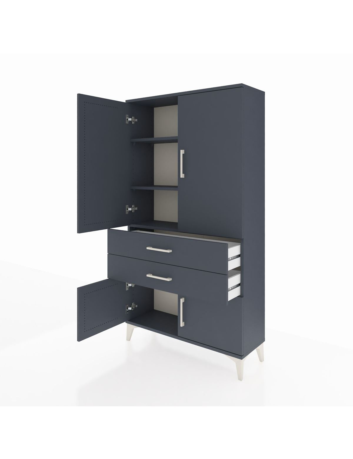 Arges Dolap 3 Raflı 2 Çekmeceli 4 Kapaklı 88x30x163 - S21M063V5A