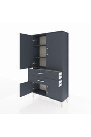 Arges Dolap 3 Raflı 2 Çekmeceli 4 Kapaklı 88x30x163 Antrasit-Antrasit