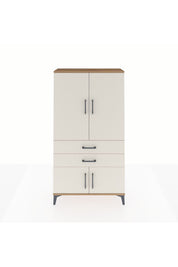 Arges Dolap 3 Raflı 2 Çekmeceli 4 Kapaklı 88x30x163 Çam-Aytaşı