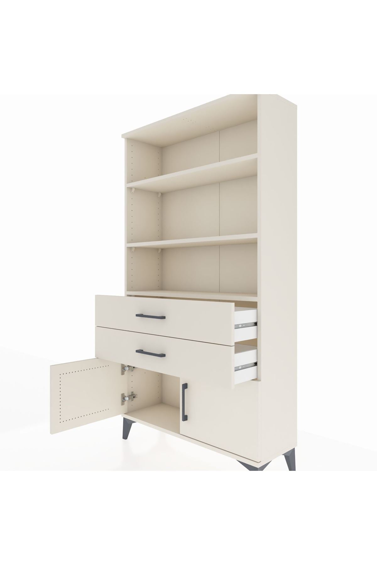 Arges Dolap 3 Raflı 2 Çekmeceli 2 Kapaklı 88x30x163 Aytaşı-Aytaşı