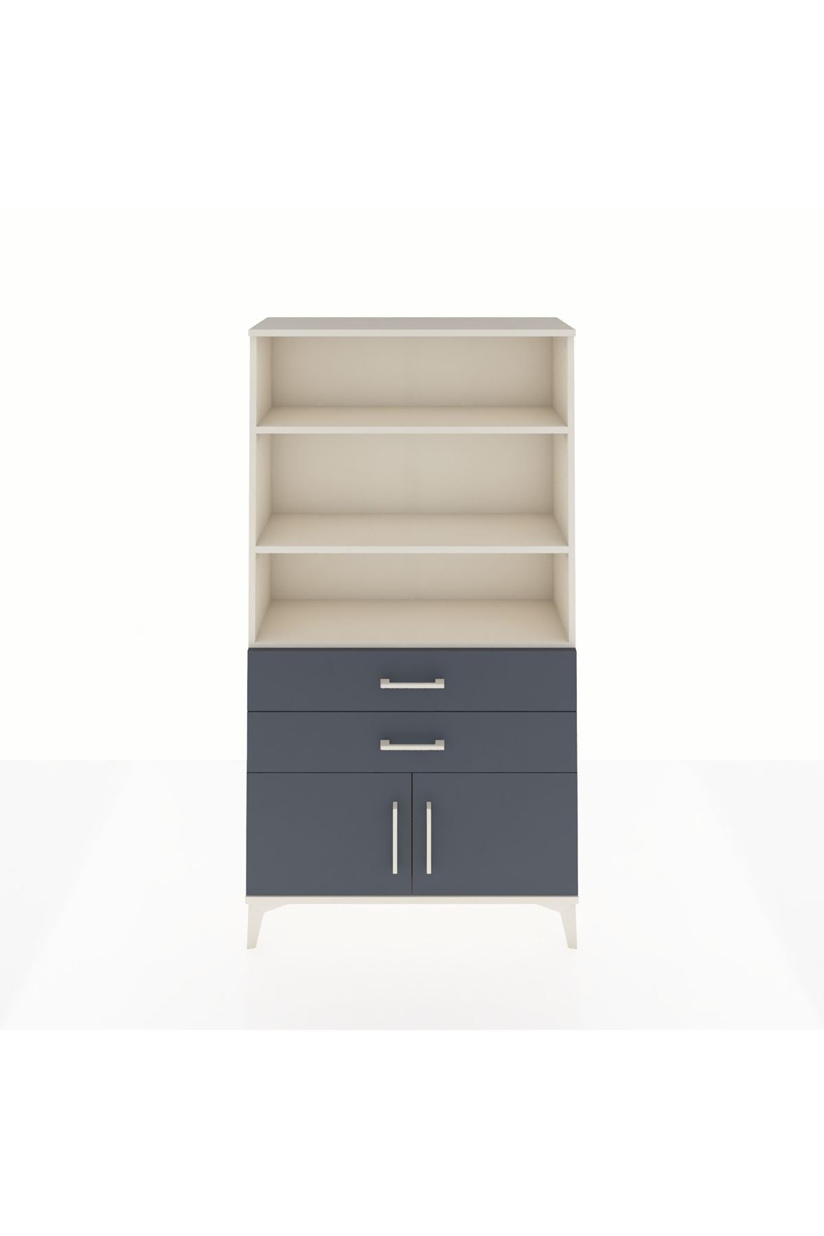 Arges Dolap 3 Raflı 2 Çekmeceli 2 Kapaklı 88x30x163 Aytaşı-Antrasit