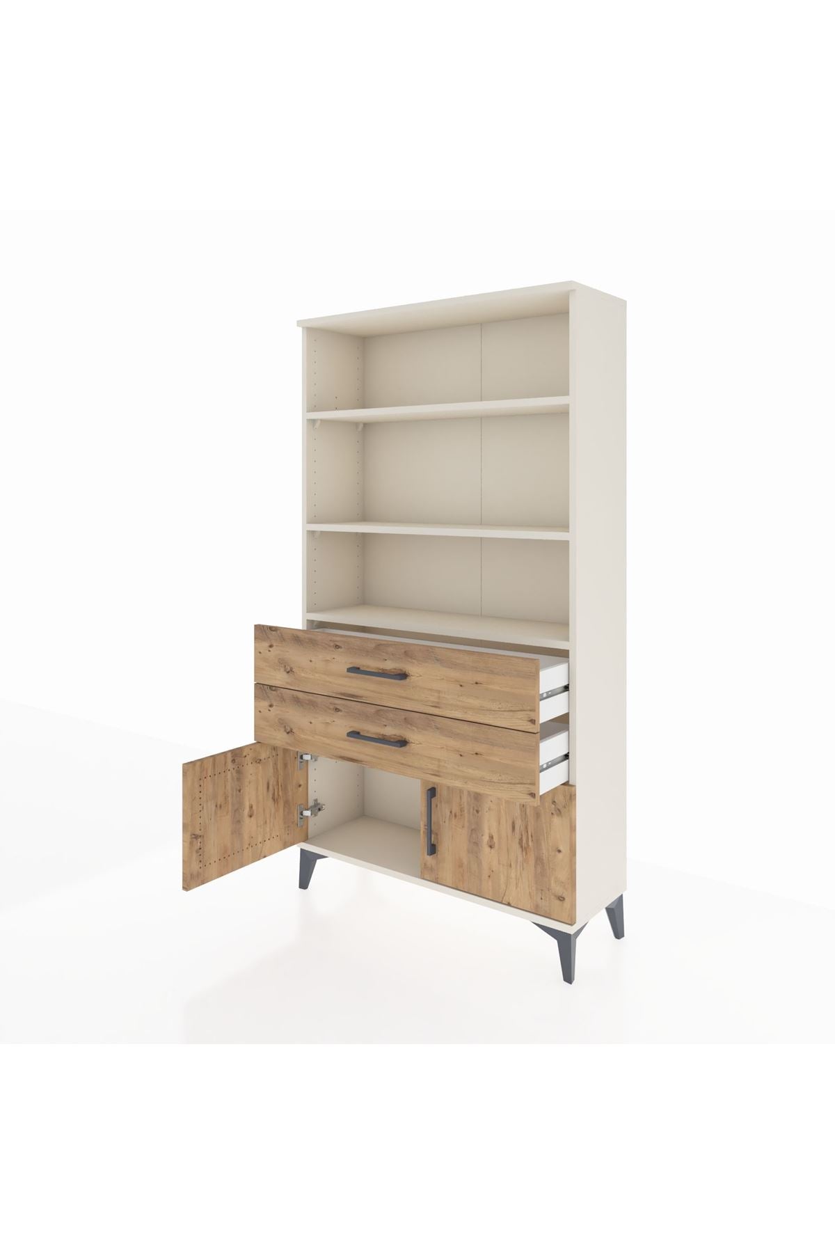 Arges Dolap 3 Raflı 2 Çekmeceli 2 Kapaklı 88x30x163 Aytaşı-Çam