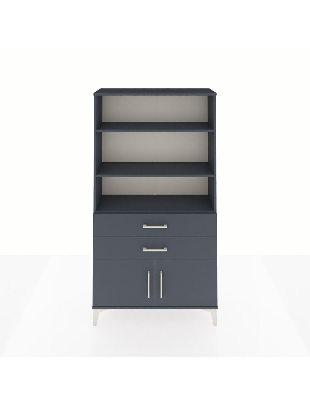 Arges Dolap 3 Raflı 2 Çekmeceli 2 Kapaklı 88x30x163 Antrasit-Antrasit