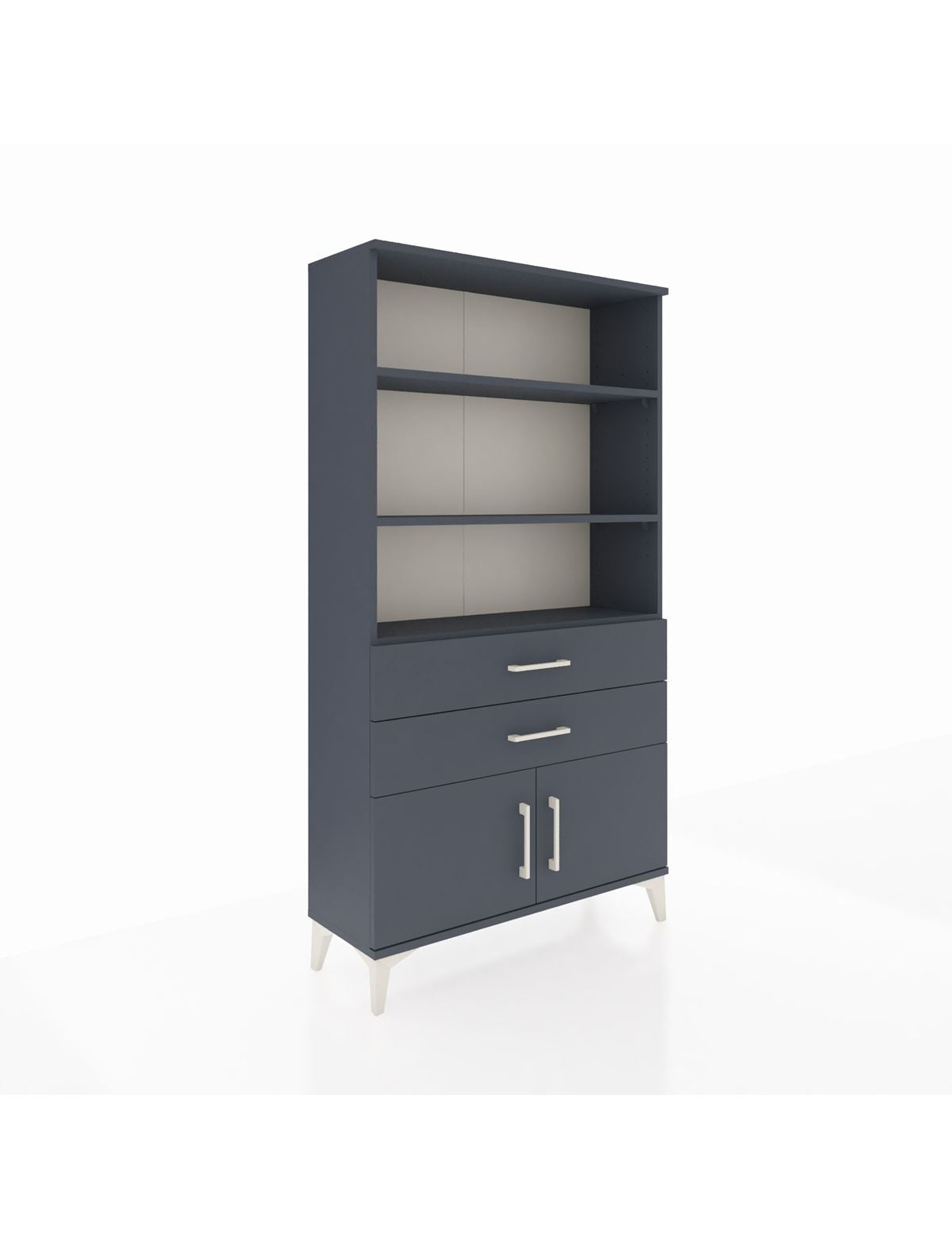 Arges Dolap 3 Raflı 2 Çekmeceli 2 Kapaklı 88x30x163 Antrasit-Antrasit