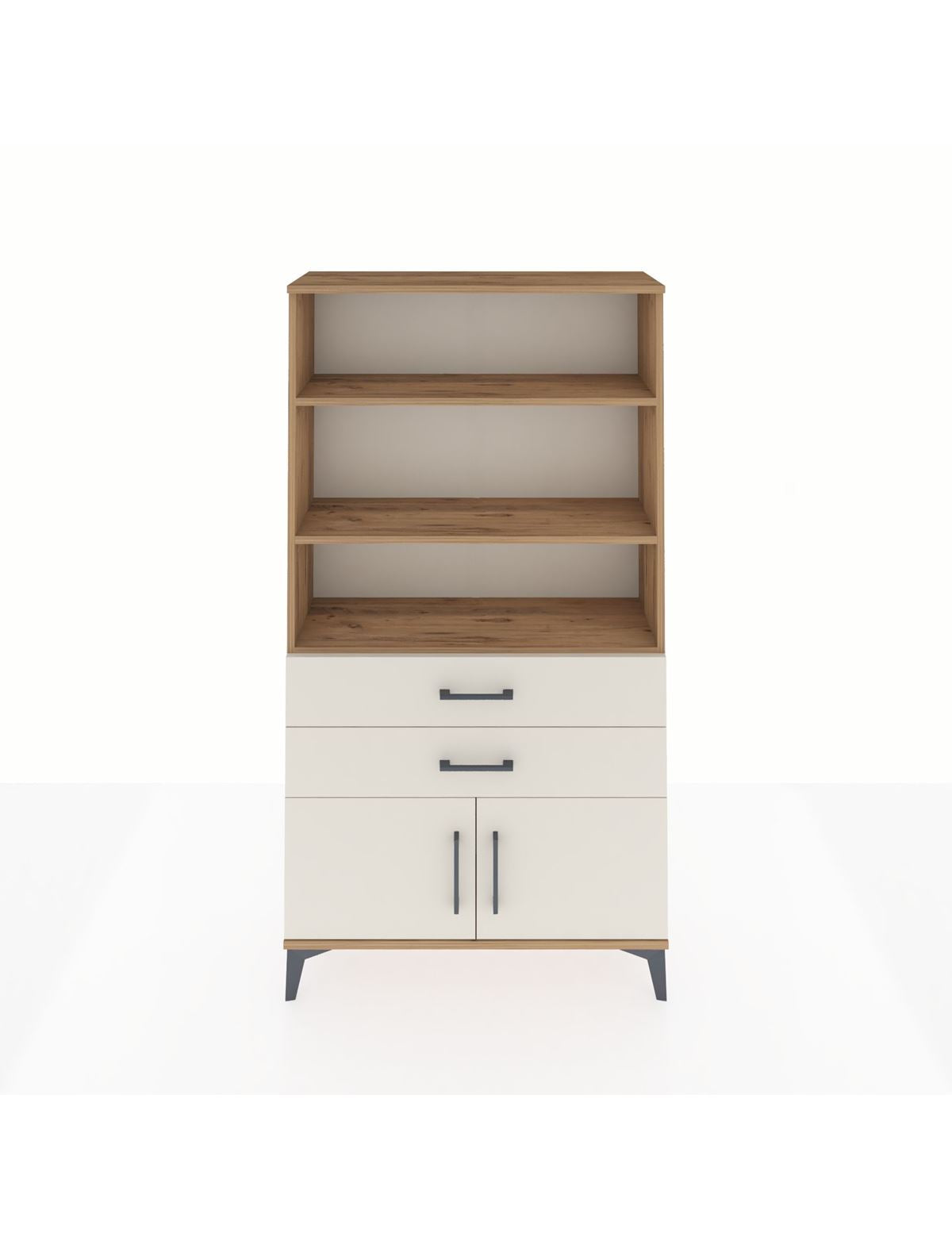 Arges Dolap 3 Raflı 2 Çekmeceli 2 Kapaklı 88x30x163 Çam-Aytaşı