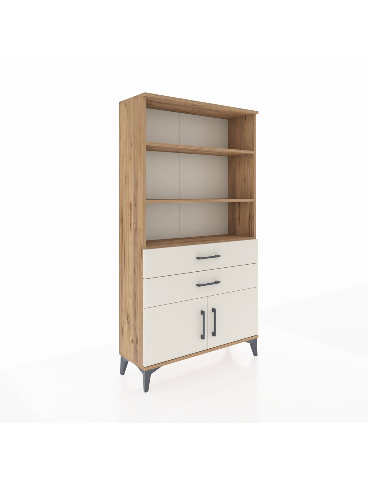 Arges Dolap 3 Raflı 2 Çekmeceli 2 Kapaklı 88x30x163 Çam-Aytaşı