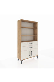 Arges Dolap 3 Raflı 2 Çekmeceli 2 Kapaklı 88x30x163 Çam-Aytaşı