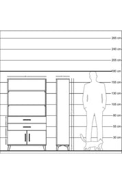 Arges Dolap 3 Raflı 2 Çekmeceli 2 Kapaklı 88x30x163 Çam-Aytaşı