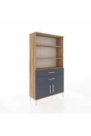 Arges Dolap 3 Raflı 2 Çekmeceli 2 Kapaklı 88x30x163 Çam-Antrasit