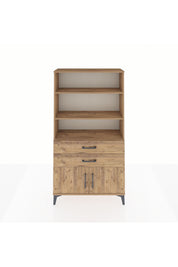 Arges Dolap 3 Raflı 2 Çekmeceli 2 Kapaklı 88x30x163 Çam-Çam