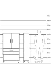 Arges Dolap 3 Raflı 2 Çekmeceli 2 Kapaklı 88x30x163 Aytaşı-Aytaşı
