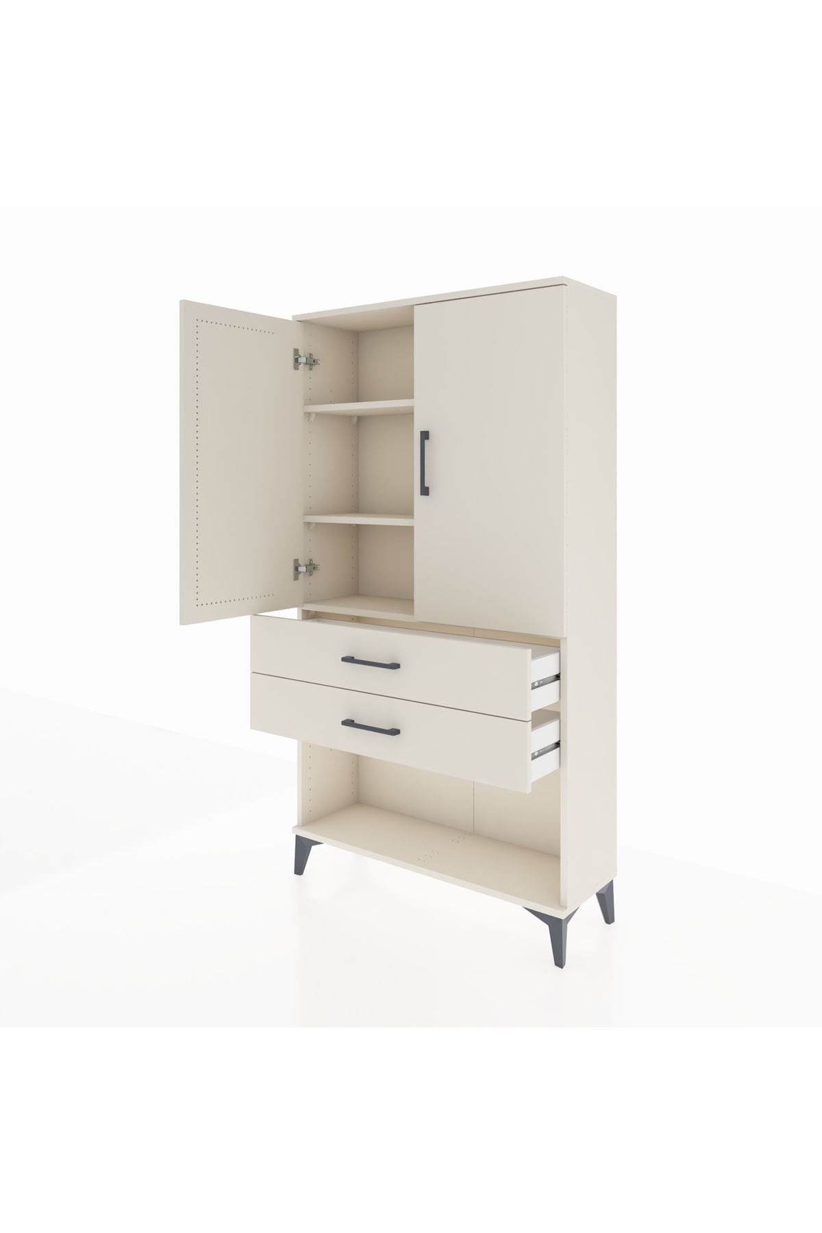 Arges Dolap 3 Raflı 2 Çekmeceli 2 Kapaklı 88x30x163 Aytaşı-Aytaşı