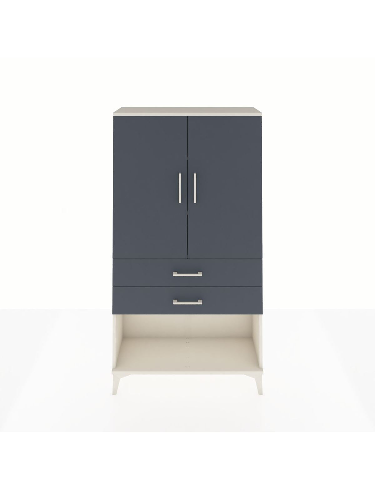 Arges Dolap 3 Raflı 2 Çekmeceli 2 Kapaklı 88x30x163 Aytaşı-Antrasit