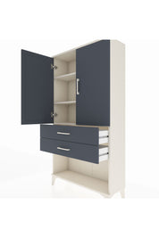 Arges Dolap 3 Raflı 2 Çekmeceli 2 Kapaklı 88x30x163 Aytaşı-Antrasit