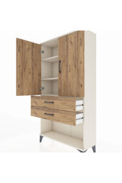 Arges Dolap 3 Raflı 2 Çekmeceli 2 Kapaklı 88x30x163 Aytaşı-Çam