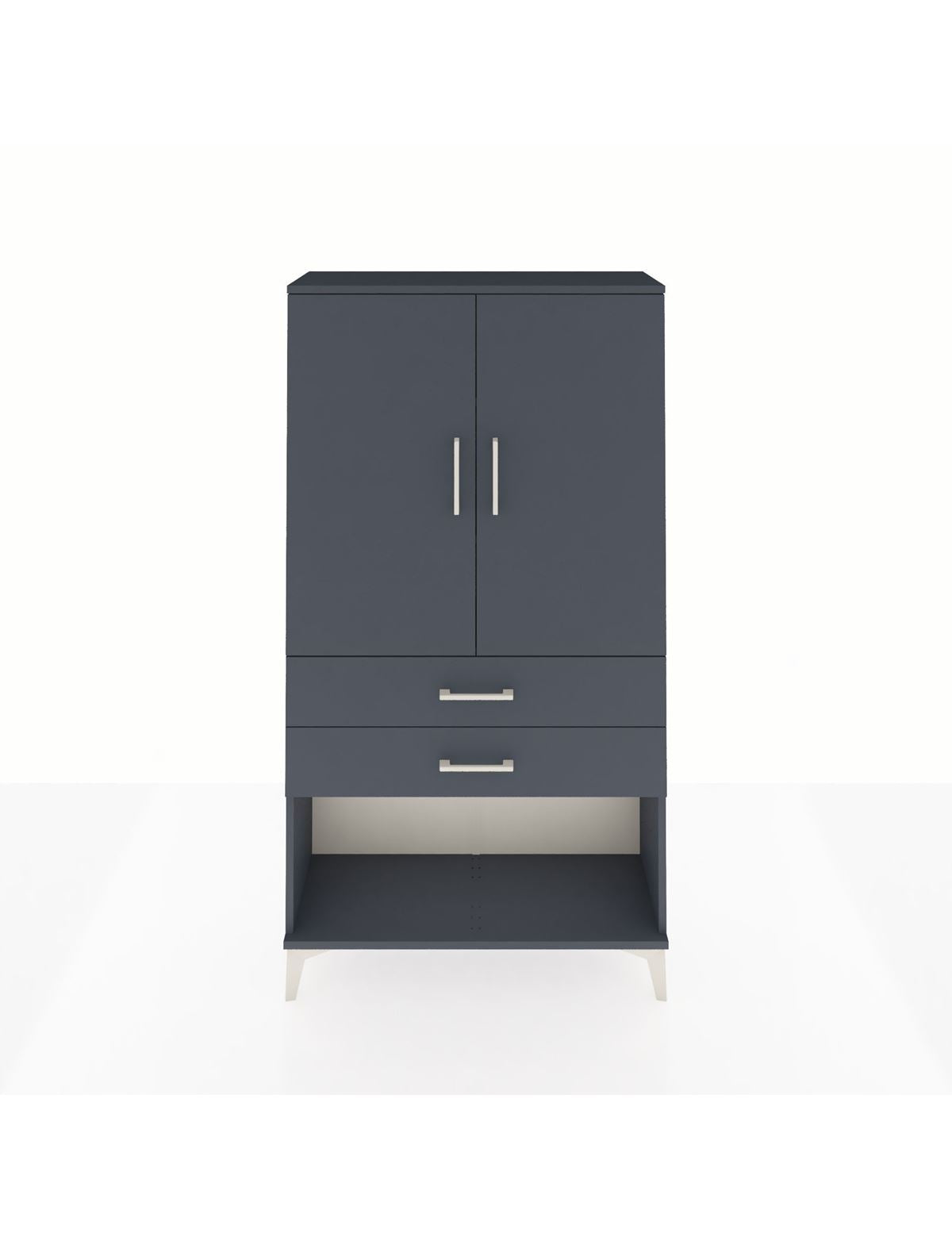 Arges Dolap 3 Raflı 2 Çekmeceli 2 Kapaklı 88x30x163 Antrasit-Antrasit