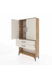 Arges Dolap 3 Raflı 2 Çekmeceli 2 Kapaklı 88x30x163 Çam-Aytaşı