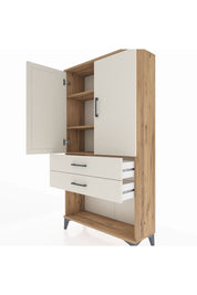 Arges Dolap 3 Raflı 2 Çekmeceli 2 Kapaklı 88x30x163 Çam-Aytaşı