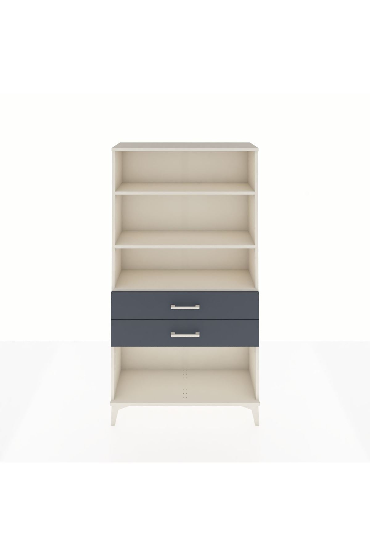 Arges Dolap 3 Raflı 2 Çekmeceli 88x30x163 Aytaşı-Antrasit