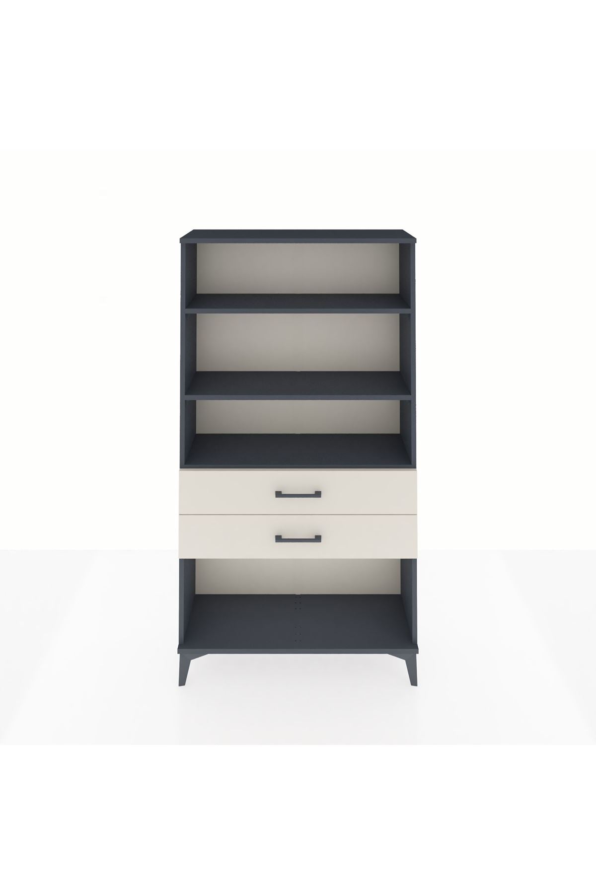 Arges Dolap 3 Raflı 2 Çekmeceli 88x30x163 Antrasit-Aytaşı