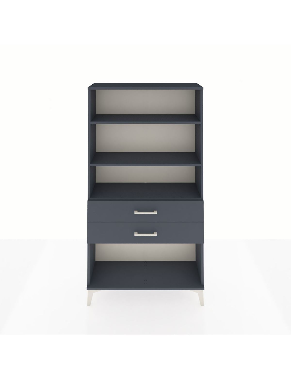 Arges Dolap 3 Raflı 2 Çekmeceli 88x30x163 Antrasit-Antrasit