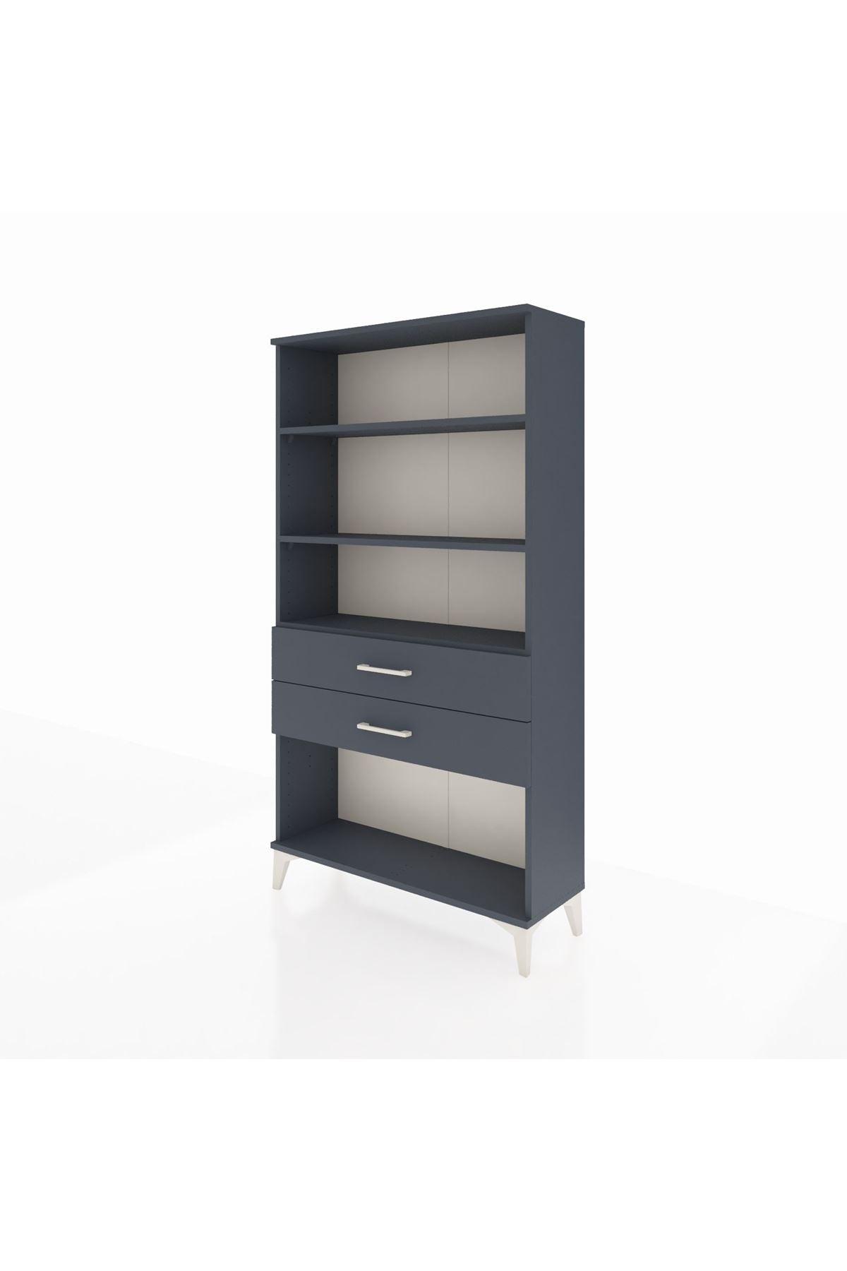 Arges Dolap 3 Raflı 2 Çekmeceli 88x30x163 Antrasit-Antrasit