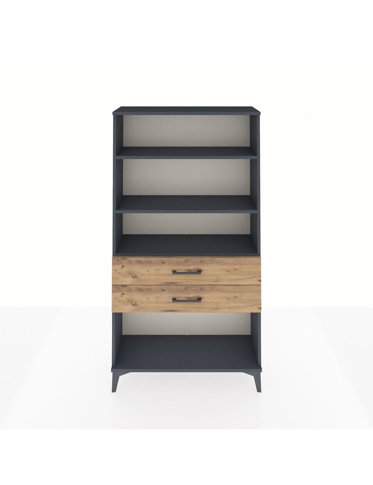 Arges Dolap 3 Raflı 2 Çekmeceli 88x30x163 Antrasit-Çam