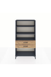 Arges Dolap 3 Raflı 2 Çekmeceli 88x30x163 Antrasit-Çam