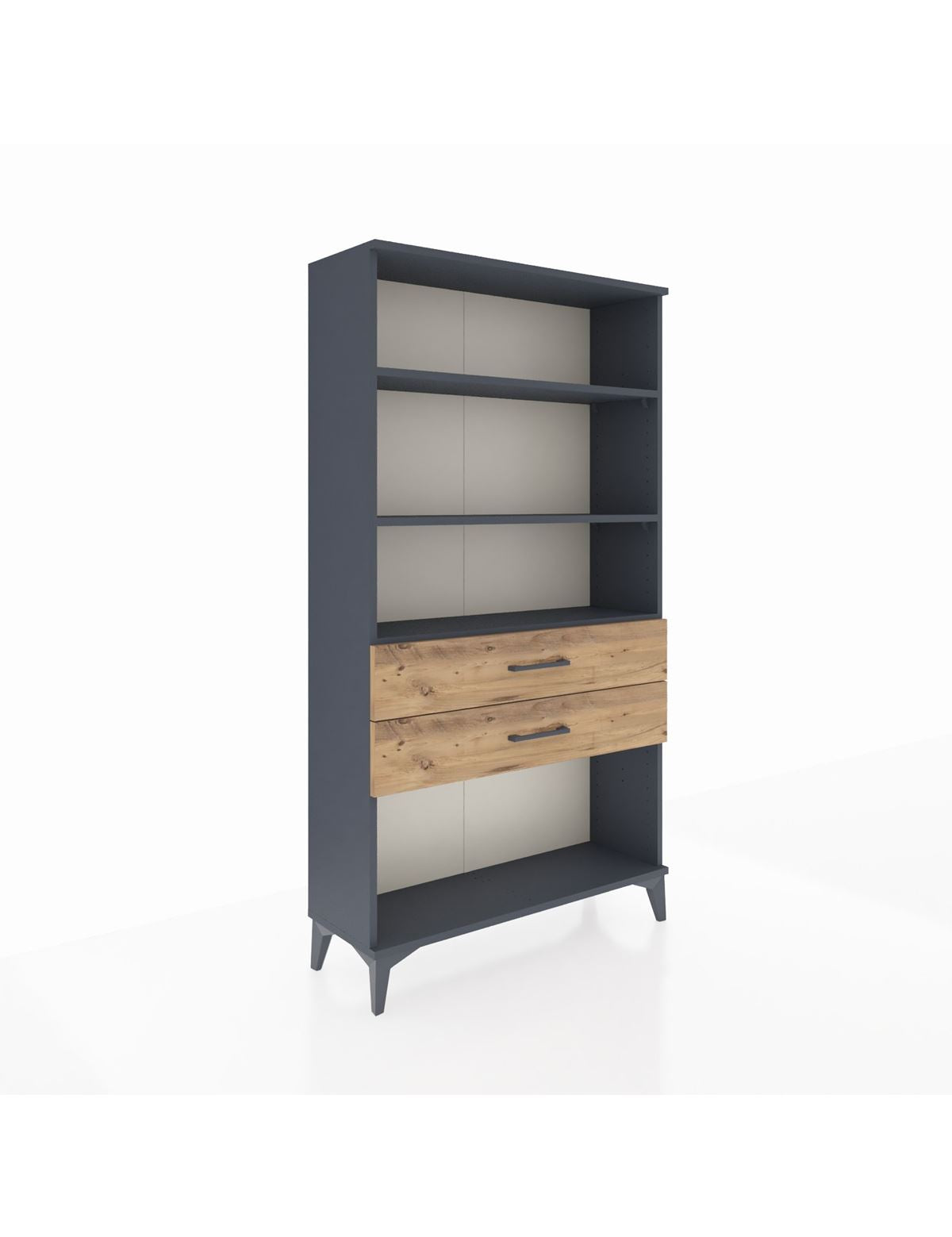 Arges Dolap 3 Raflı 2 Çekmeceli 88x30x163 Antrasit-Çam