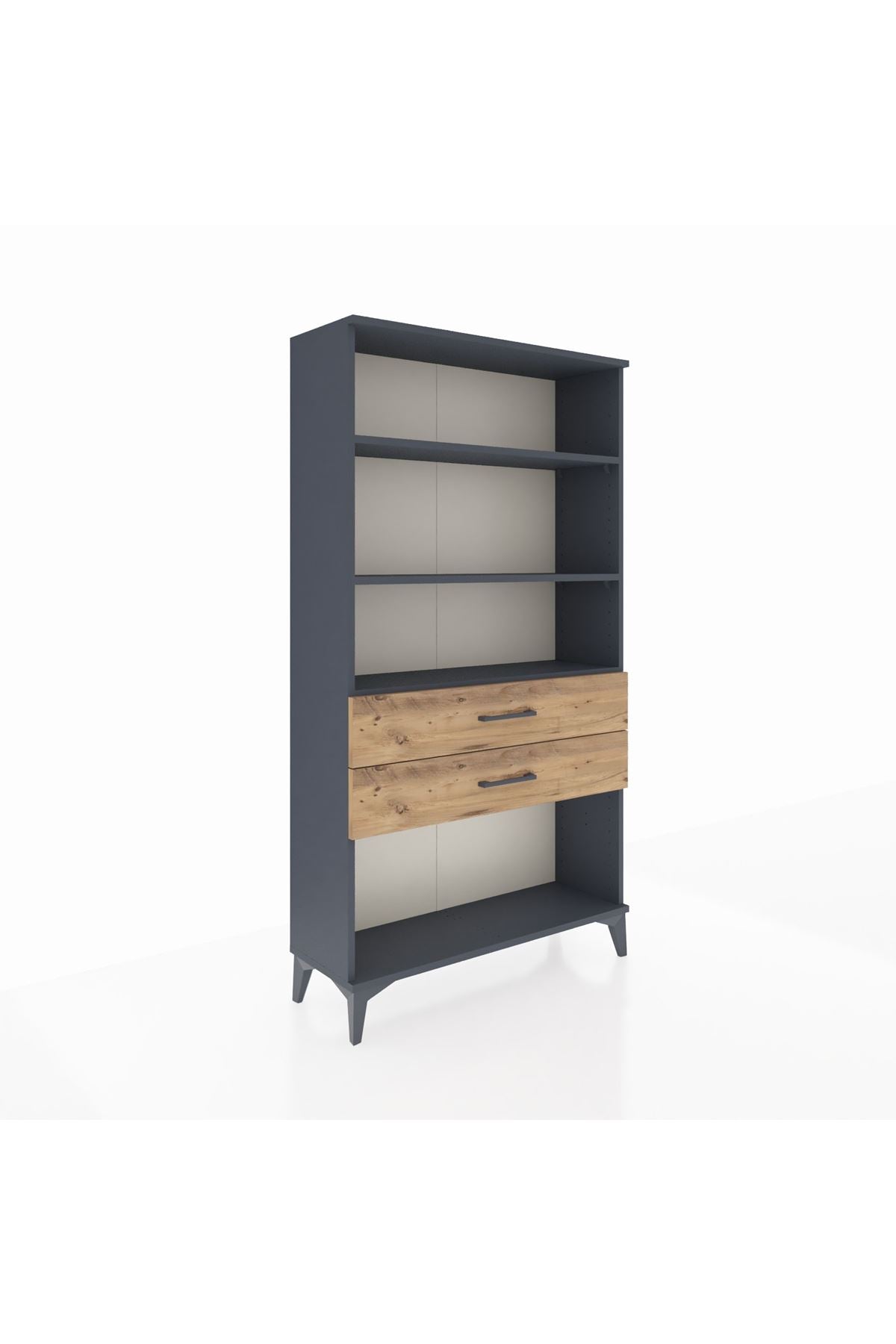 Arges Dolap 3 Raflı 2 Çekmeceli 88x30x163 Antrasit-Çam