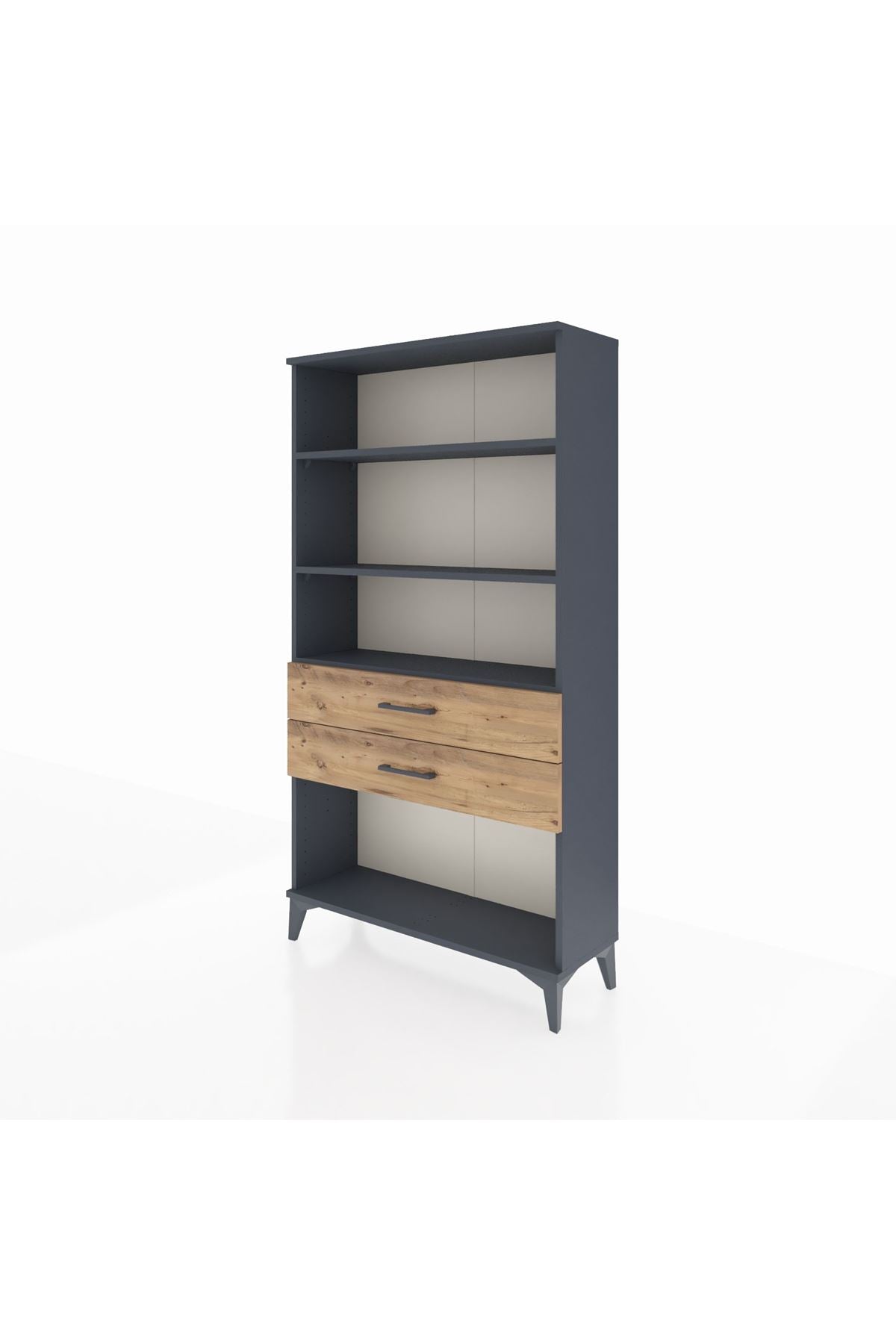 Arges Dolap 3 Raflı 2 Çekmeceli 88x30x163 Antrasit-Çam