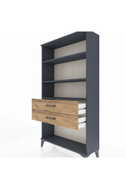 Arges Dolap 3 Raflı 2 Çekmeceli 88x30x163 Antrasit-Çam