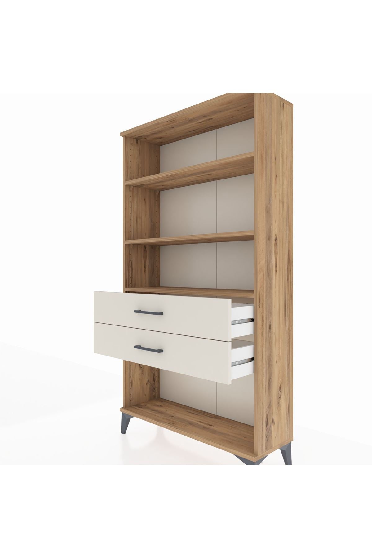 Arges Dolap 3 Raflı 2 Çekmeceli 88x30x163 Çam-Aytaşı