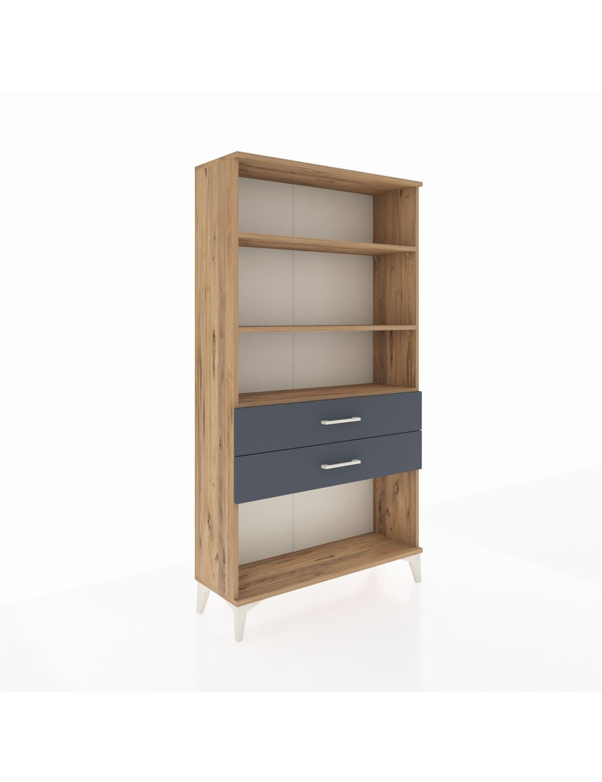 Arges Dolap 3 Raflı 2 Çekmeceli 88x30x163 Çam-Antrasit