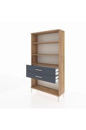 Arges Dolap 3 Raflı 2 Çekmeceli 88x30x163 Çam-Antrasit