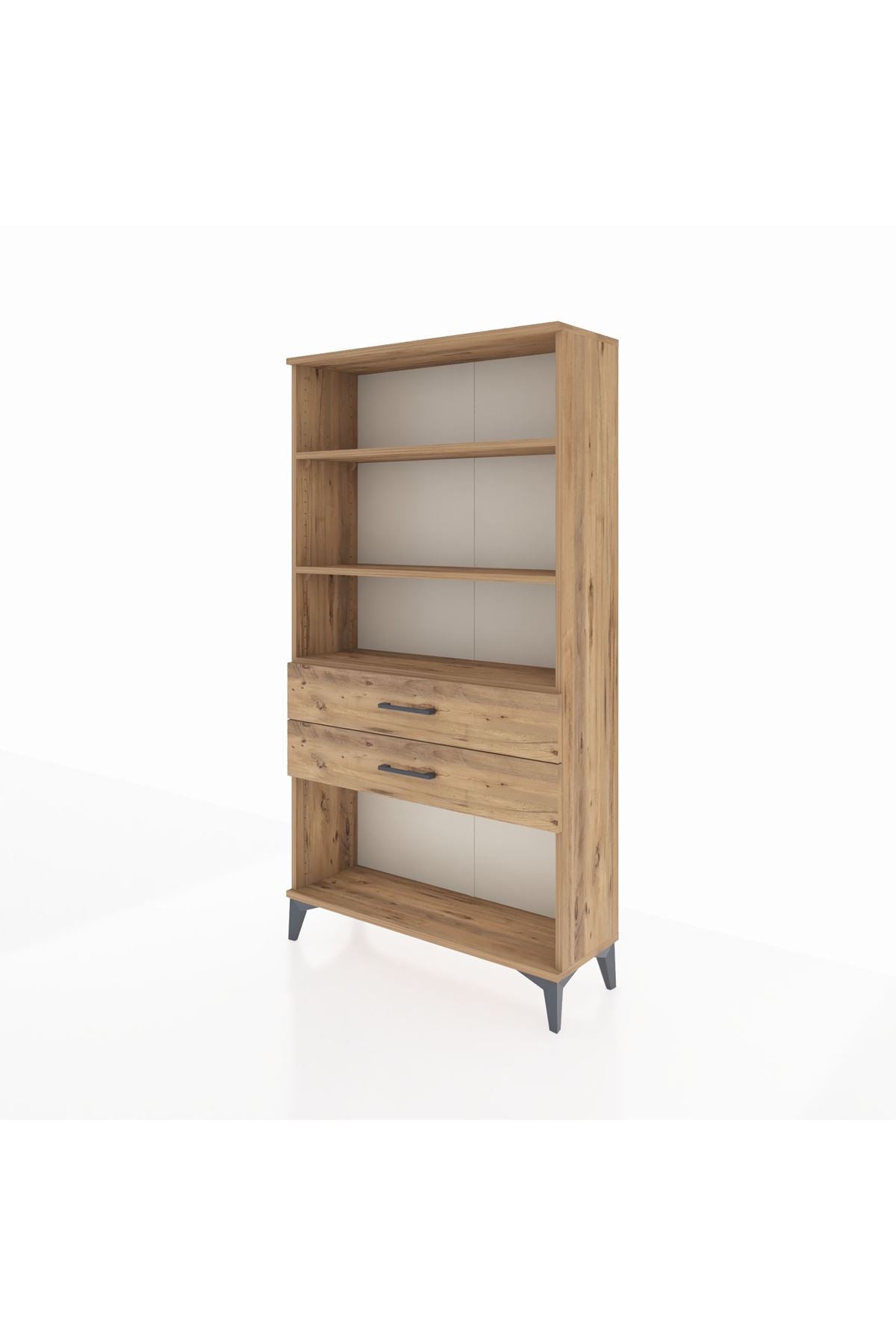 Arges Dolap 3 Raflı 2 Çekmeceli 88x30x163 Çam-Çam