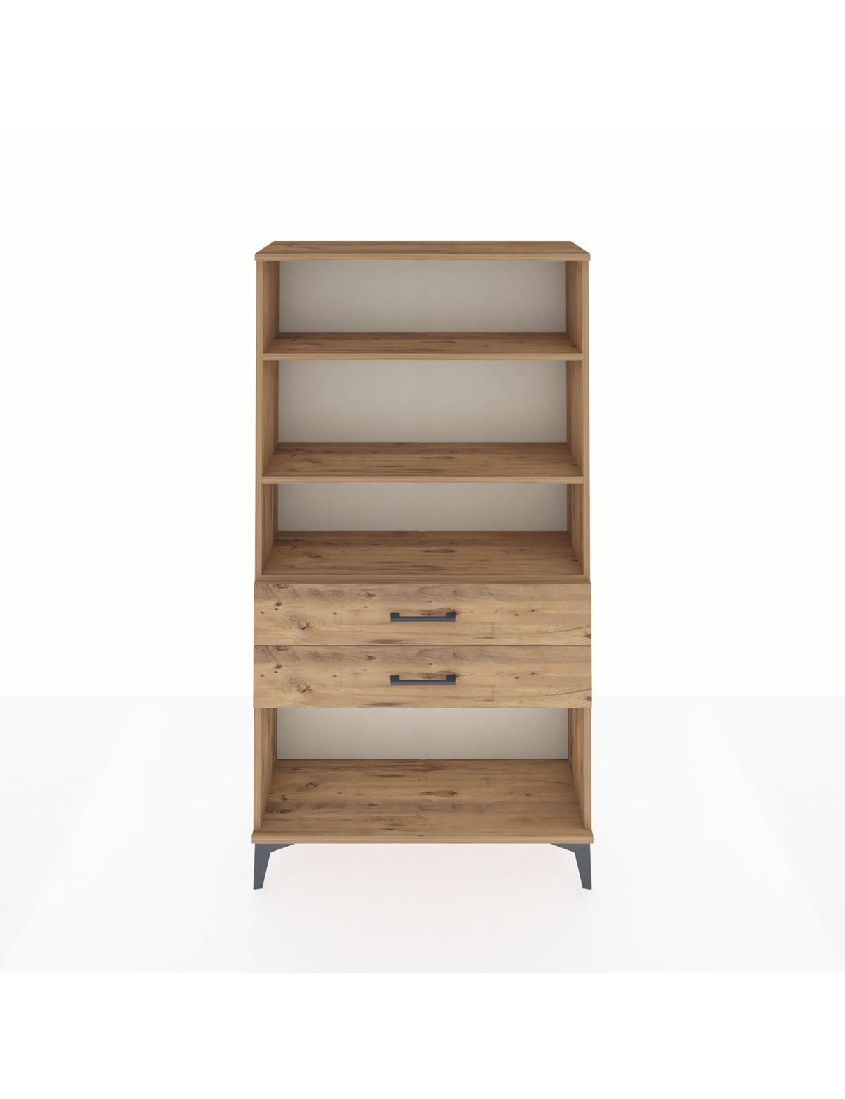 Arges Dolap 3 Raflı 2 Çekmeceli 88x30x163 Çam-Çam