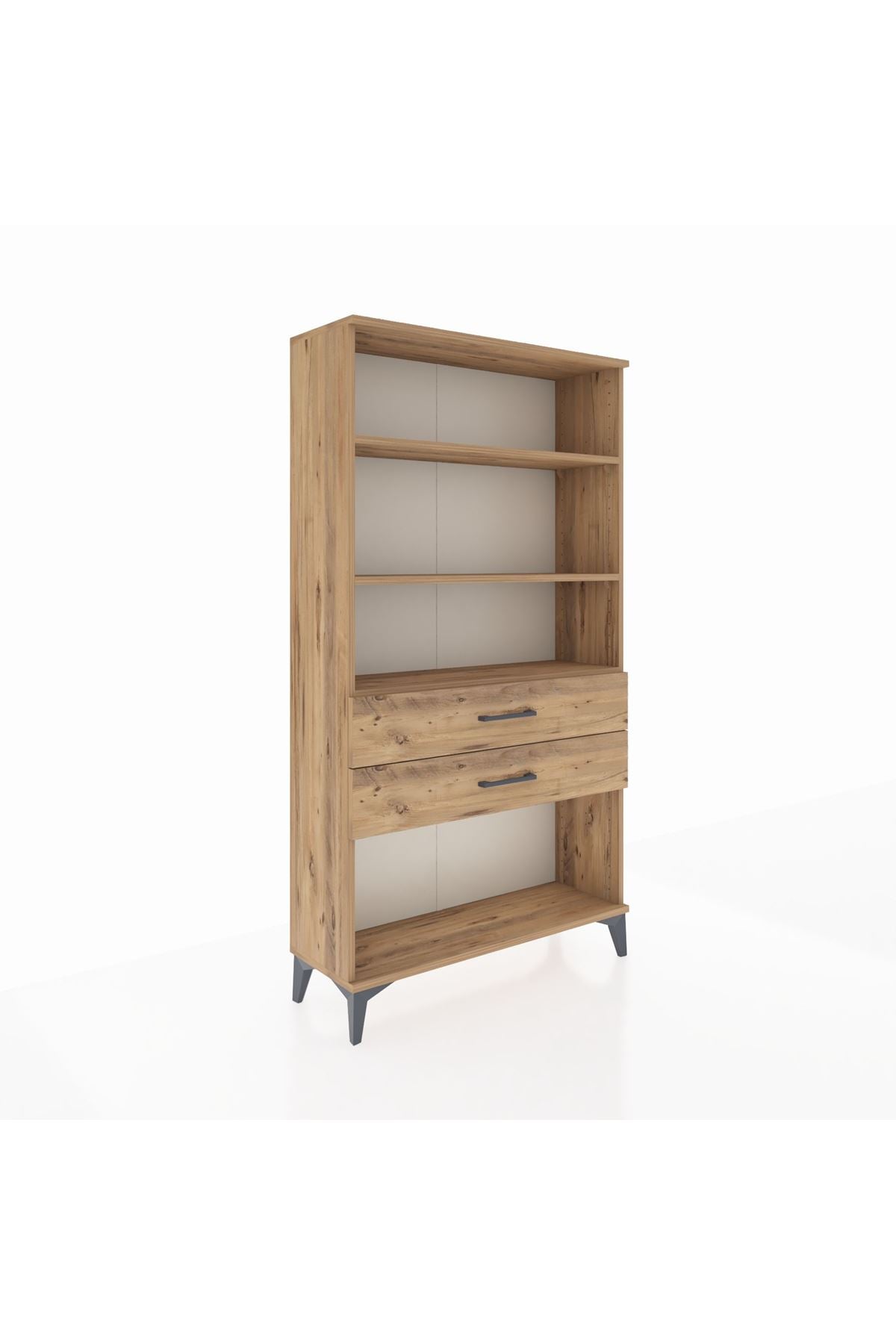 Arges Dolap 3 Raflı 2 Çekmeceli 88x30x163 Çam-Çam